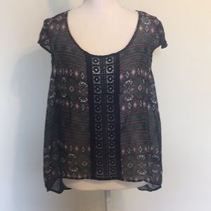 Wildflower Brand Sheer Sleeveless Boho Blouse